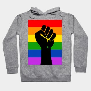 Pride Flag - Black Fist Hoodie